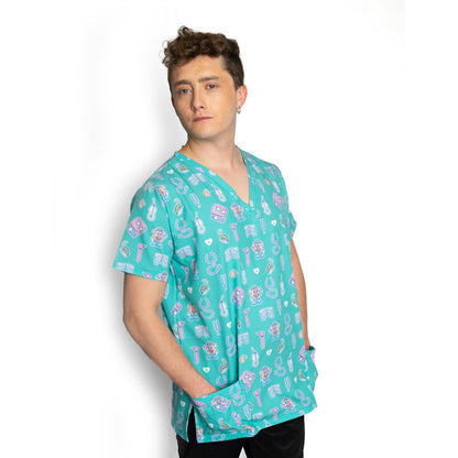 Scrub Fono Turquesa - Hombre