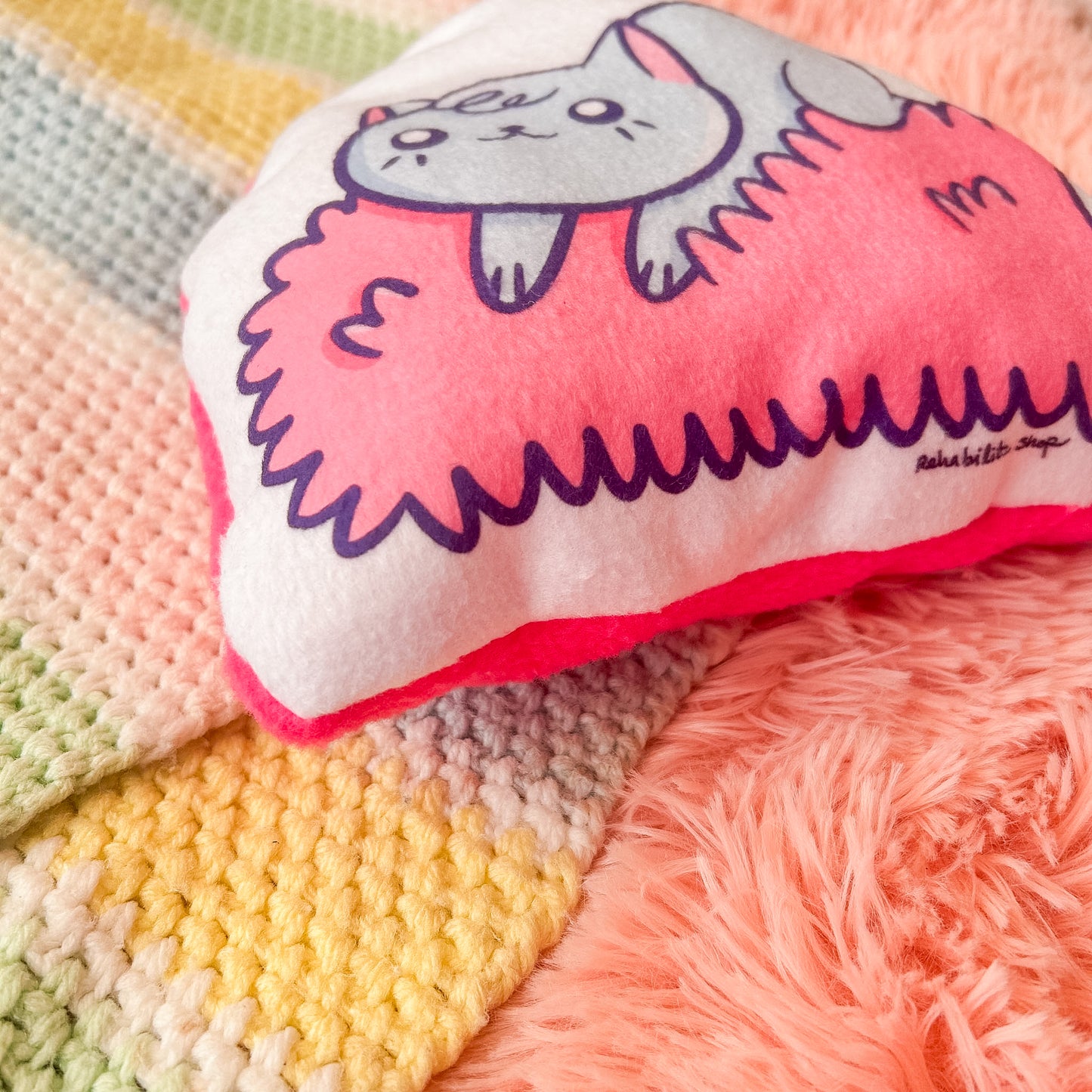 Mini Cojín Gatito Rollo Sensorial