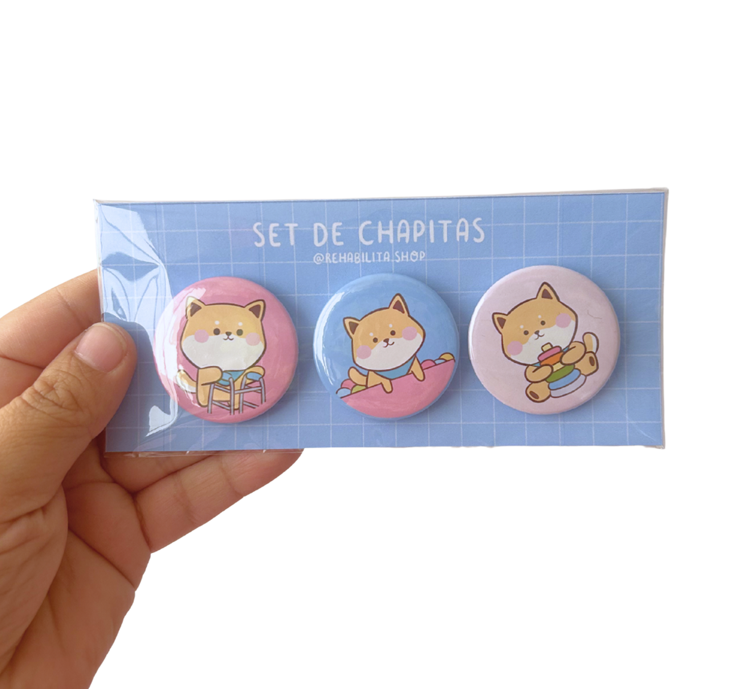 Shiba Terapeuta - Set de Chapitas