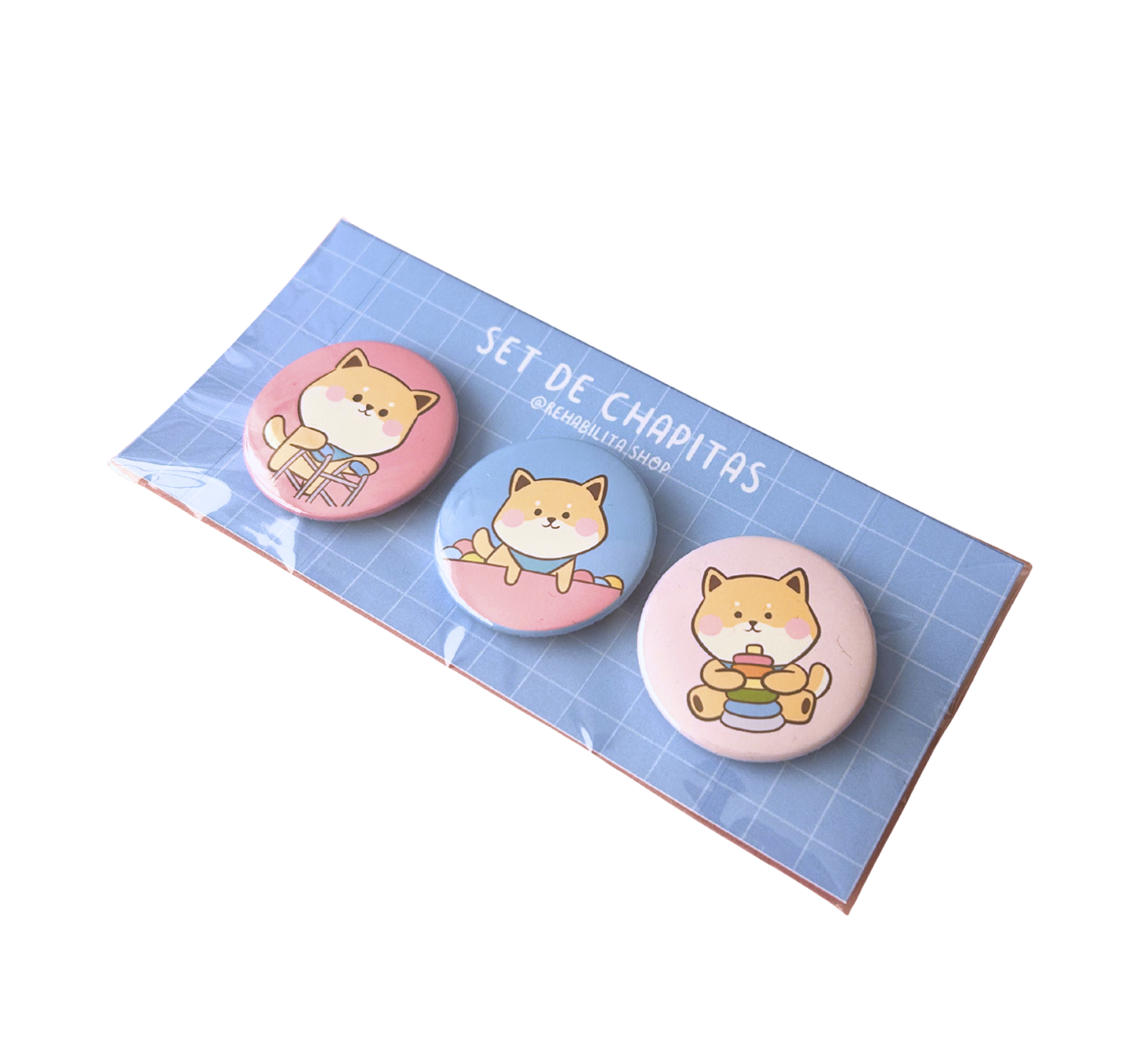 Shiba Terapeuta - Set de Chapitas